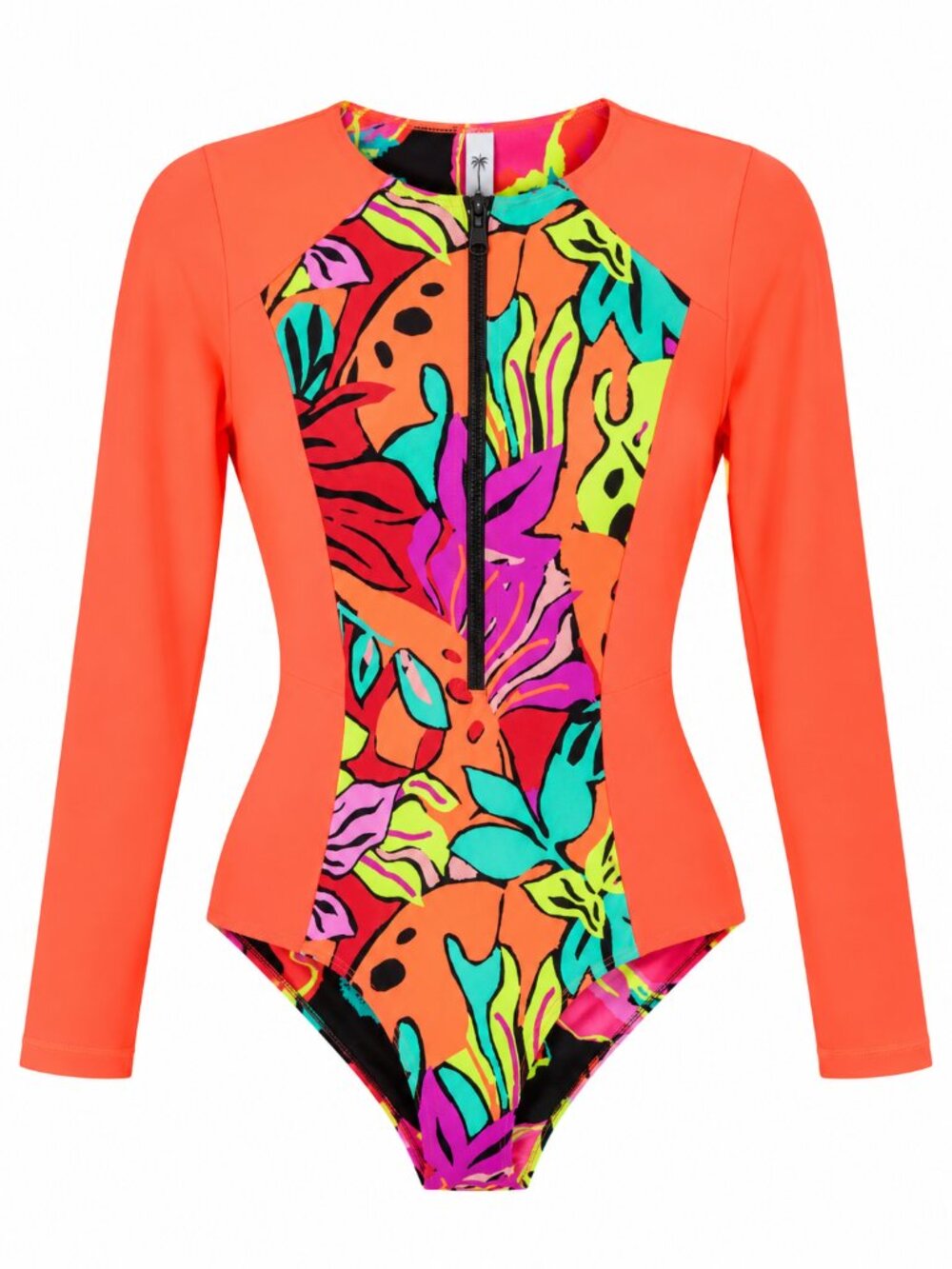 NWT Maaji Rainforest One-Piece Swimsuit Zip Neck Long Sleeve Paddlesuit Medium M